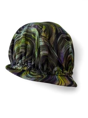 Vintage 1960s? Handmade Psychedelic Swirl Brimmed Gathered Hat